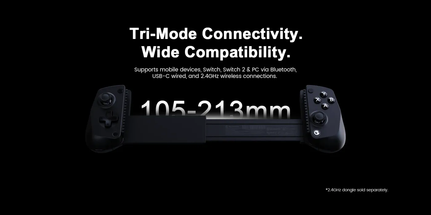 Connection mode switch and USB-C port on the GameSir X5s