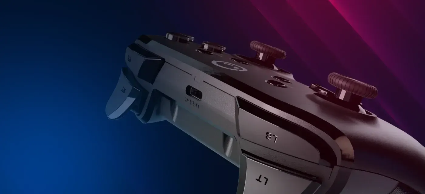 Gamepad showing 16-button layout with familiar control placement