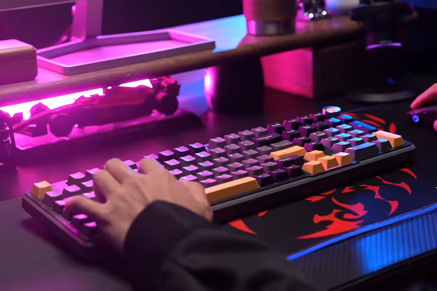 Titan 98 keyboard with vibrant south-facing RGB backlighting effects