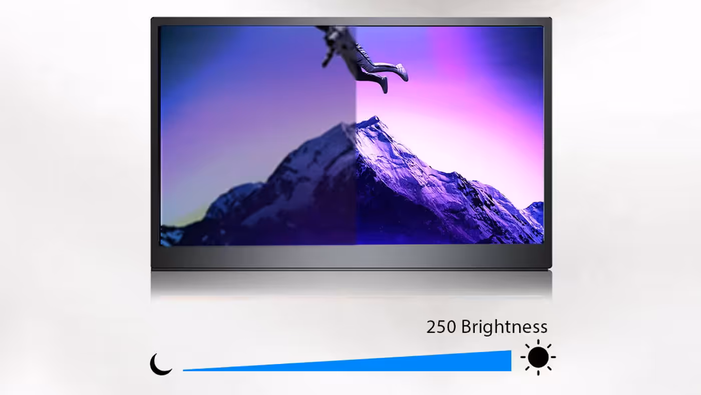 15.6-inch touch screen monitor showing high visibility in bright outdoor lighting conditions
