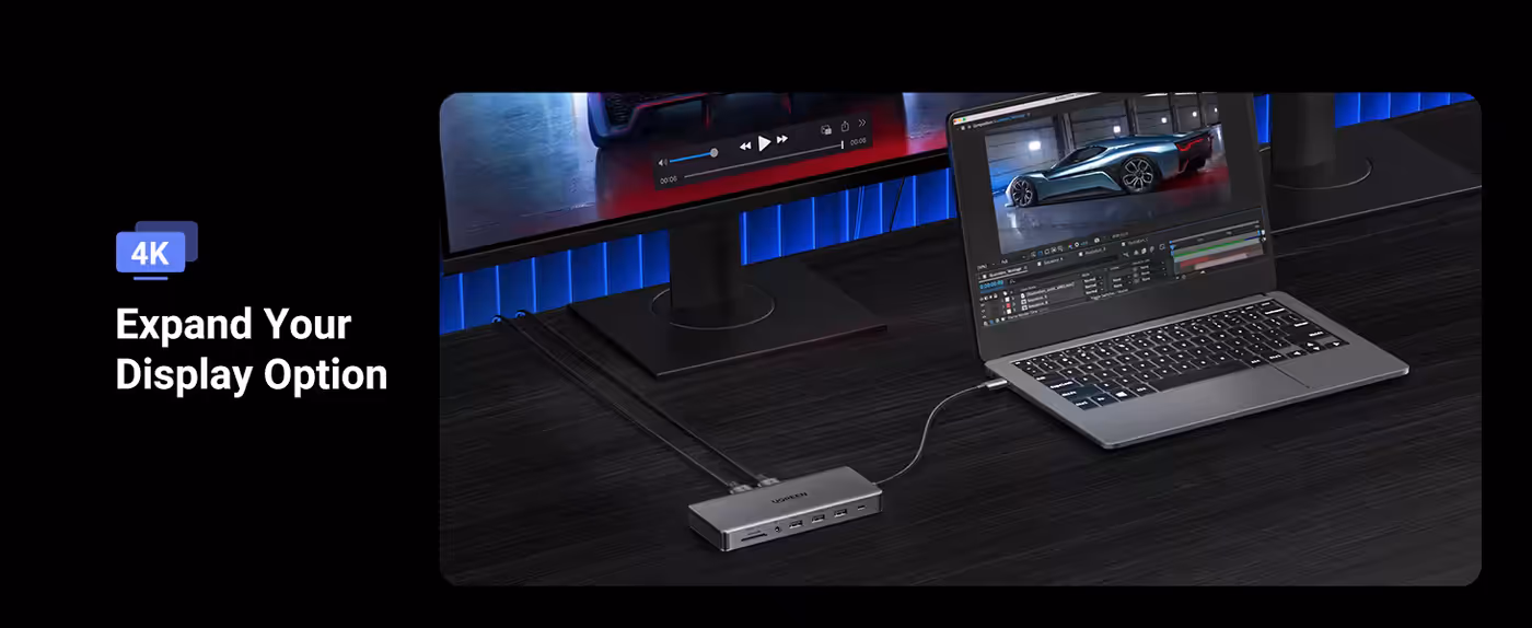 Triple monitor display configuration showing expanded workspace productivity