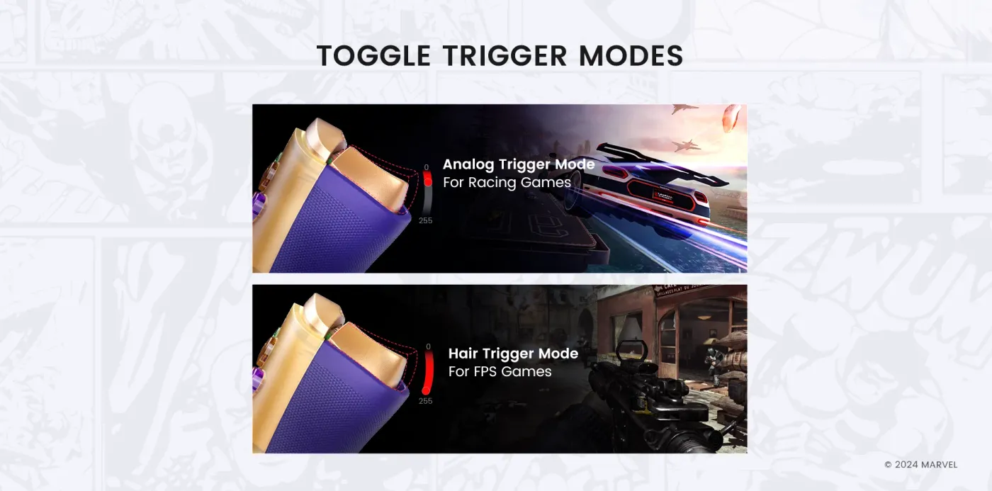 Hall Effect analog triggers on the G8 Plus Thanos Edition