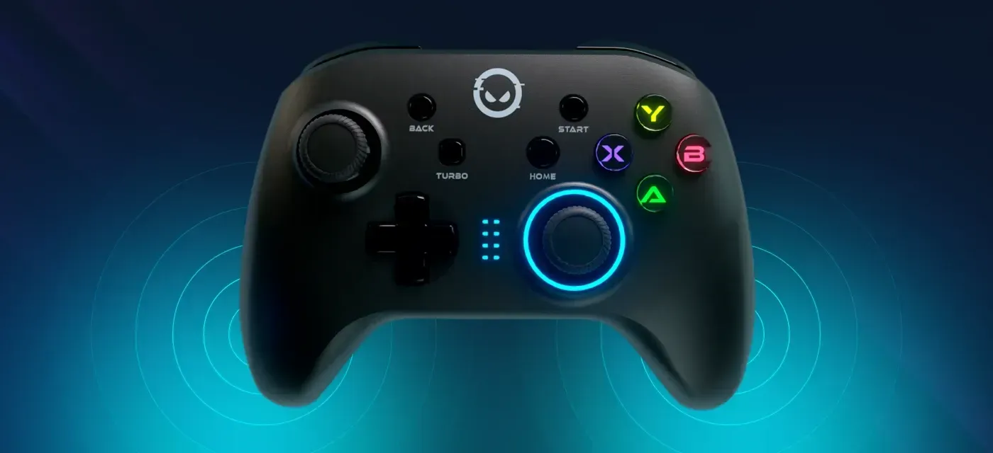 Controller with dual vibration motors for tactile feedback