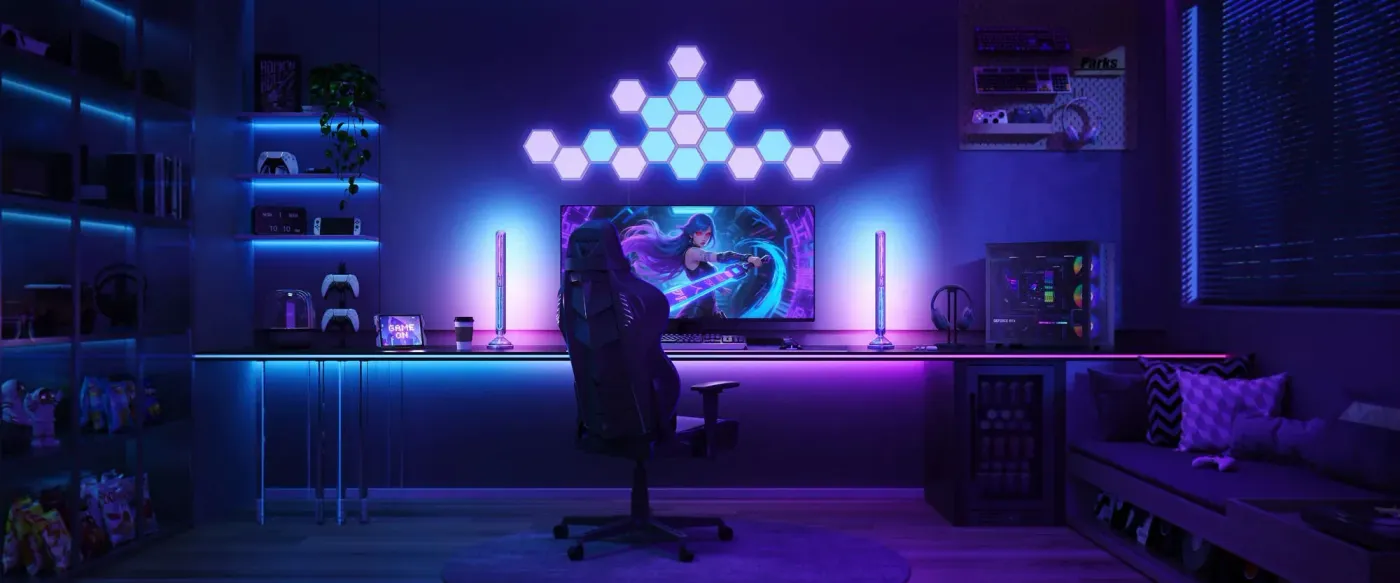 Home entertainment setup optimized with Govee Gaming Light Bars Pro
