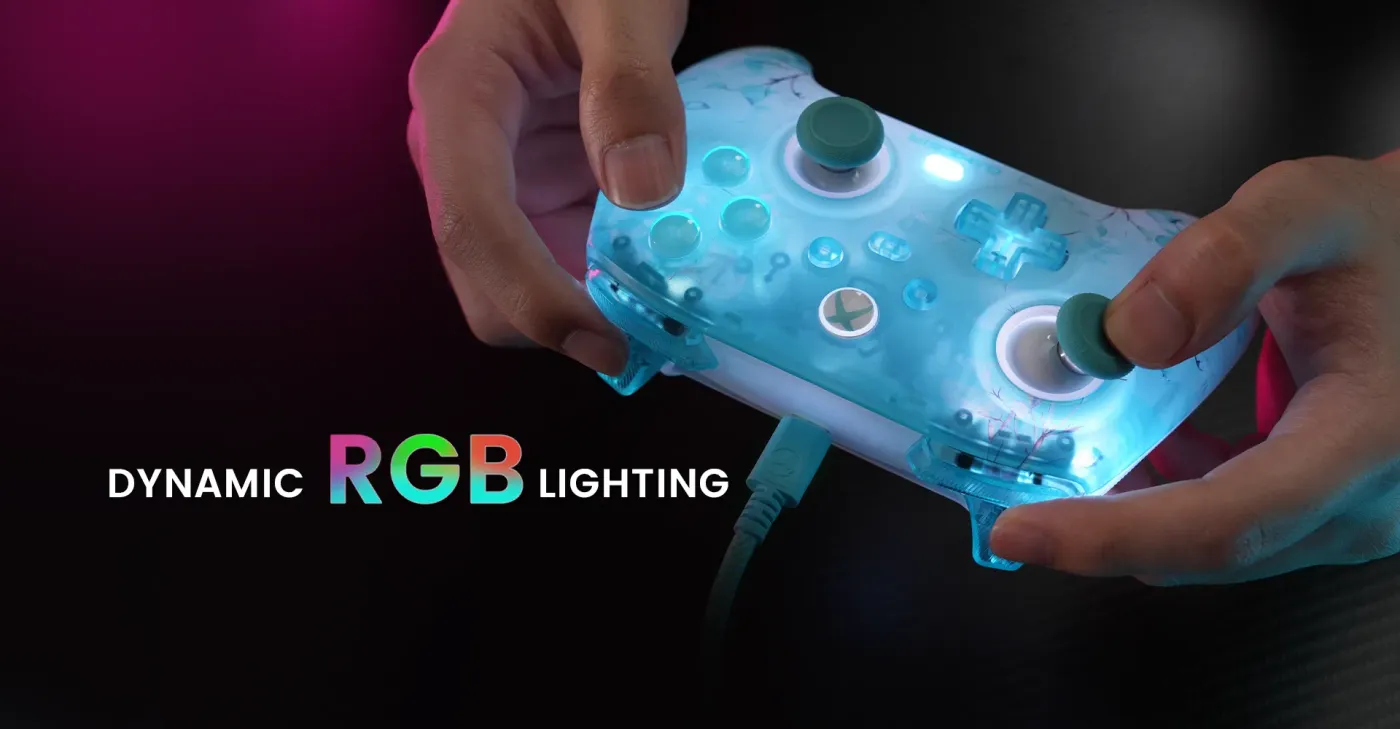 Four rumble motors located in the grips and triggers of the T7 Pro