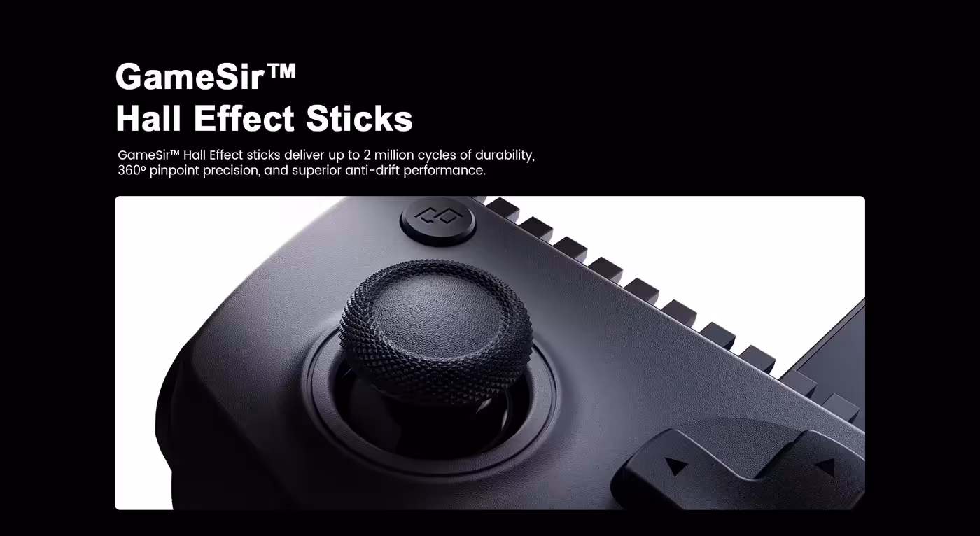 Hall Effect analog triggers on the shoulders of the GameSir X5s