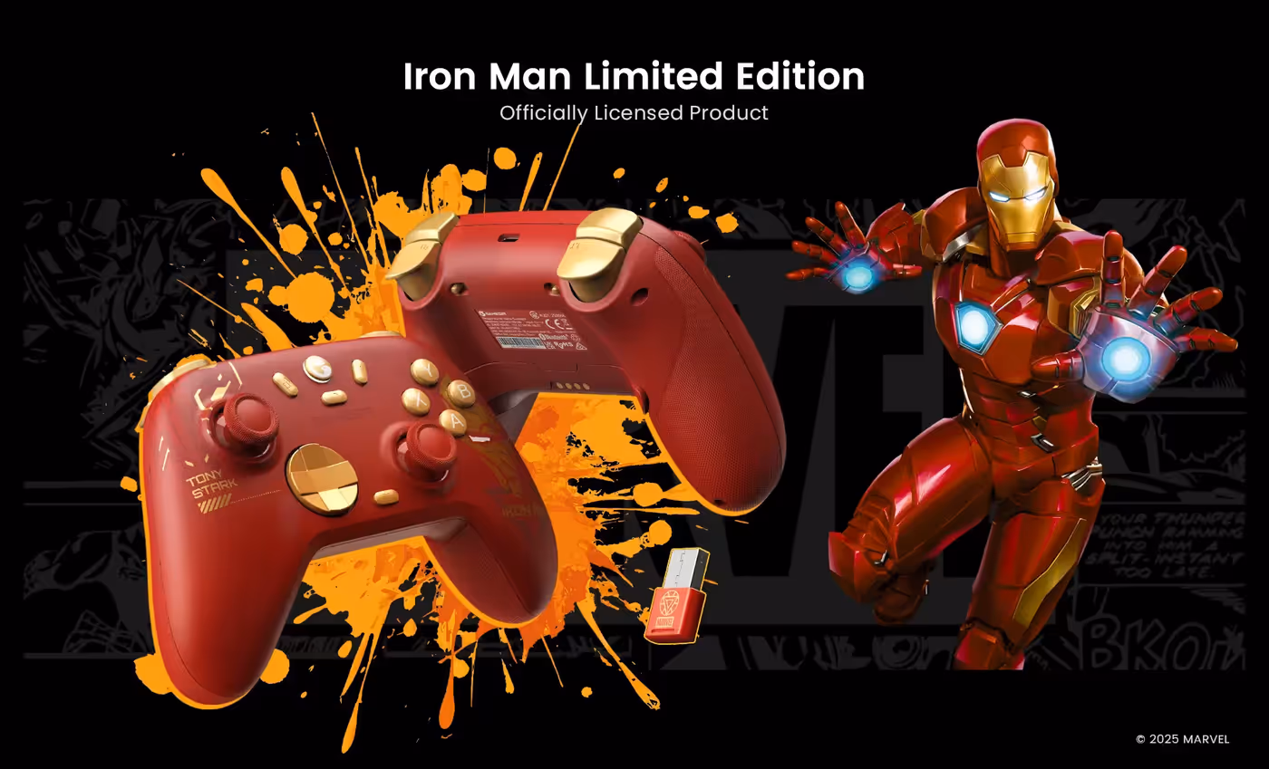 Trigger stop switches on the back of the Iron Man Edition controller