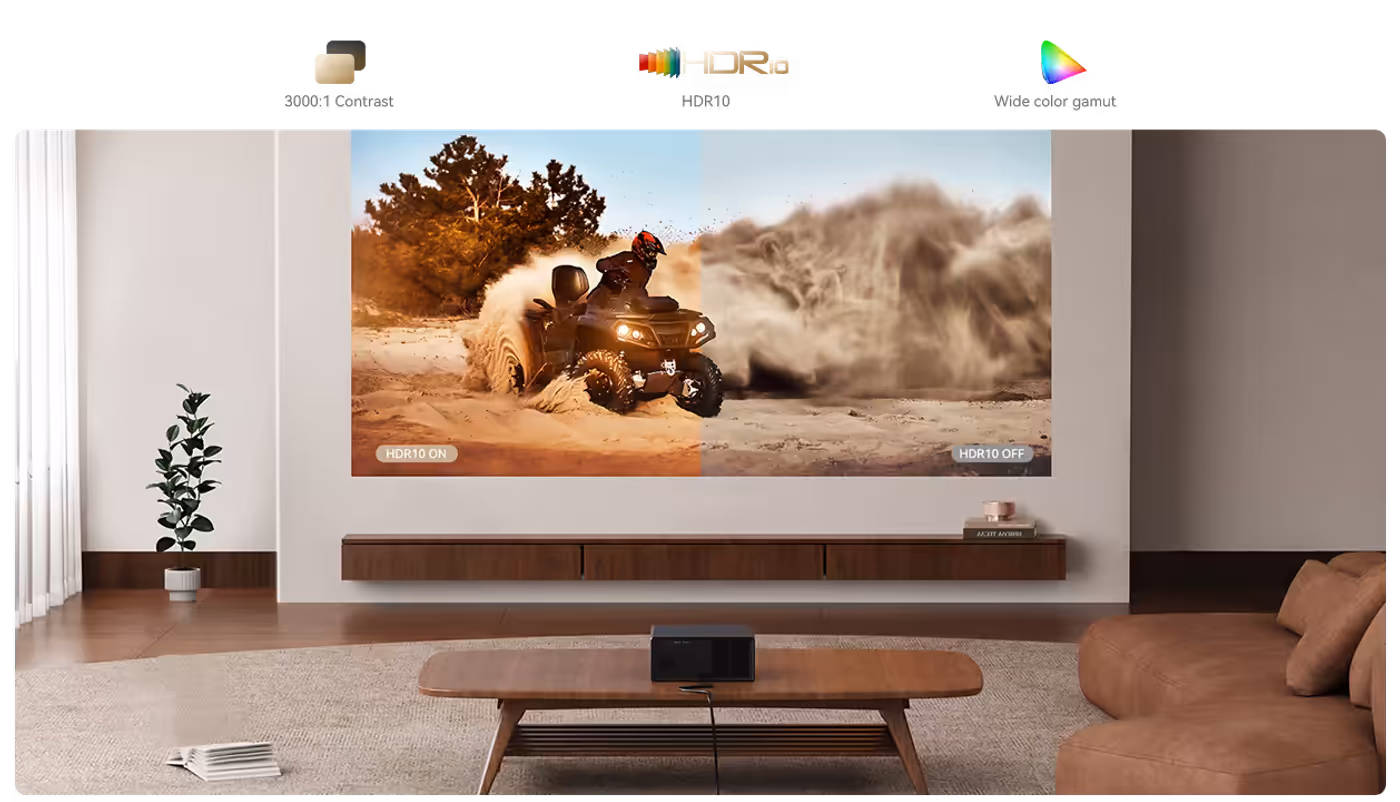 Visual demonstration of HDR10 technology enhancing color and contrast