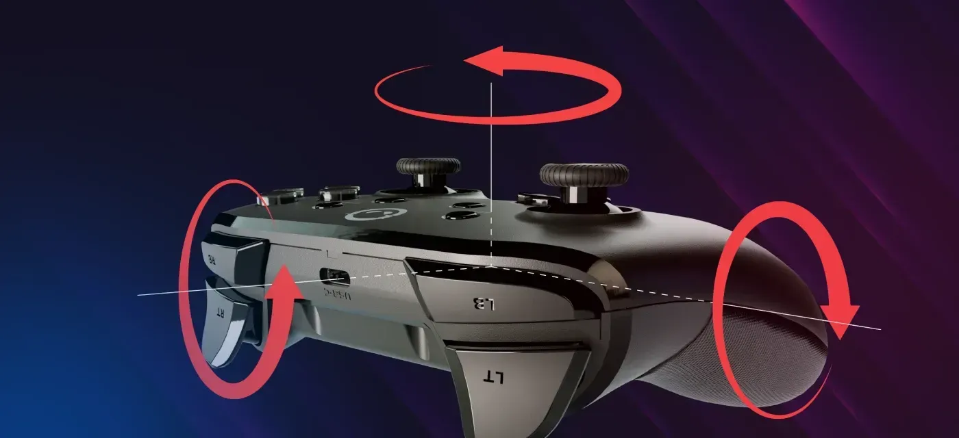 Controller with embedded motion sensor for movement-based control