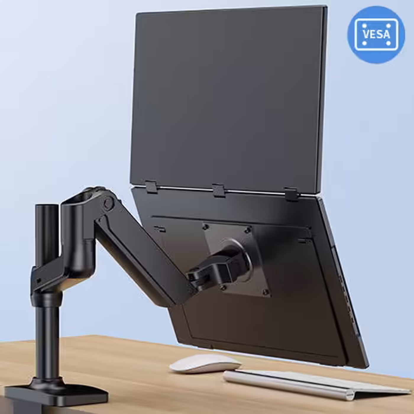 Rear view of 18.5-inch monitor showing 75x75mm VESA mounting configuration