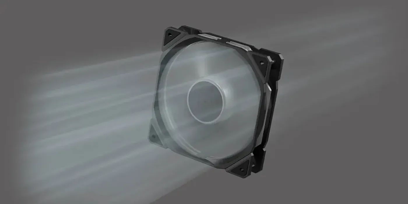 Fan demonstrating 3.3 mmH2O static pressure and 77.4 CFM airflow