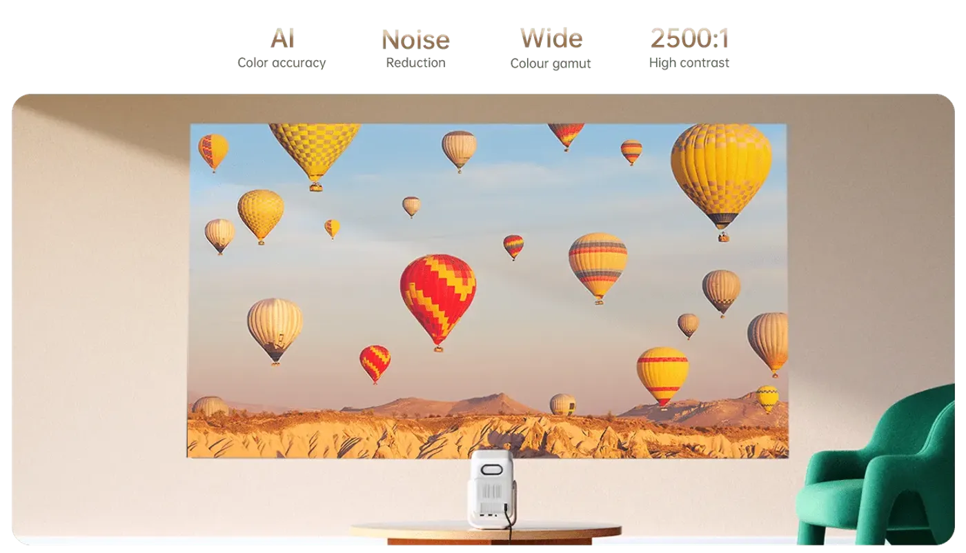 Vibrant 500 ANSI lumens projection displaying rich dynamic colors