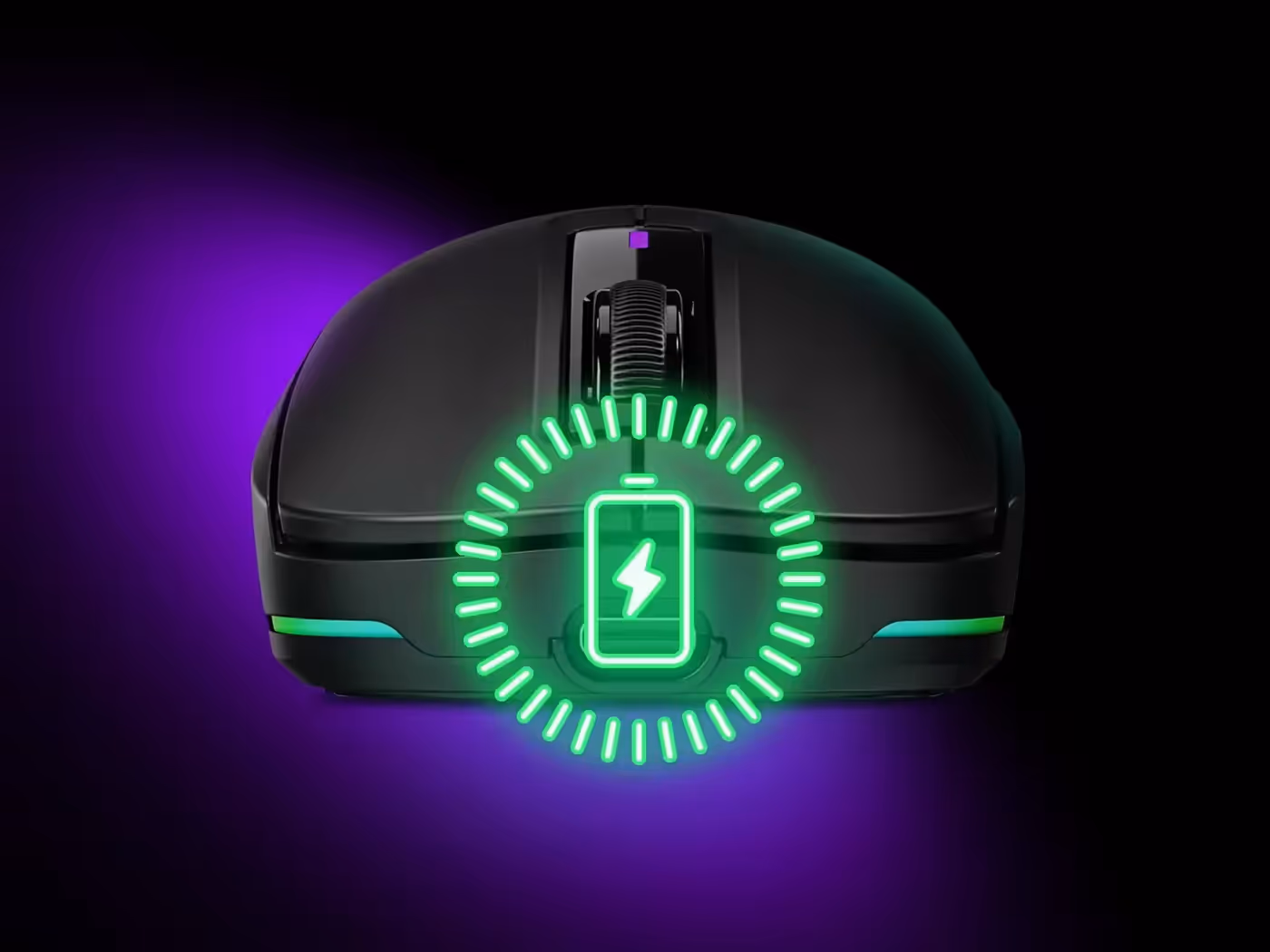 Wireless gaming mouse battery charging via USB-C