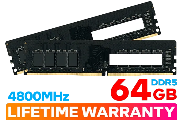 64GB DDR5 4800Mhz High Performance Gaming RAM