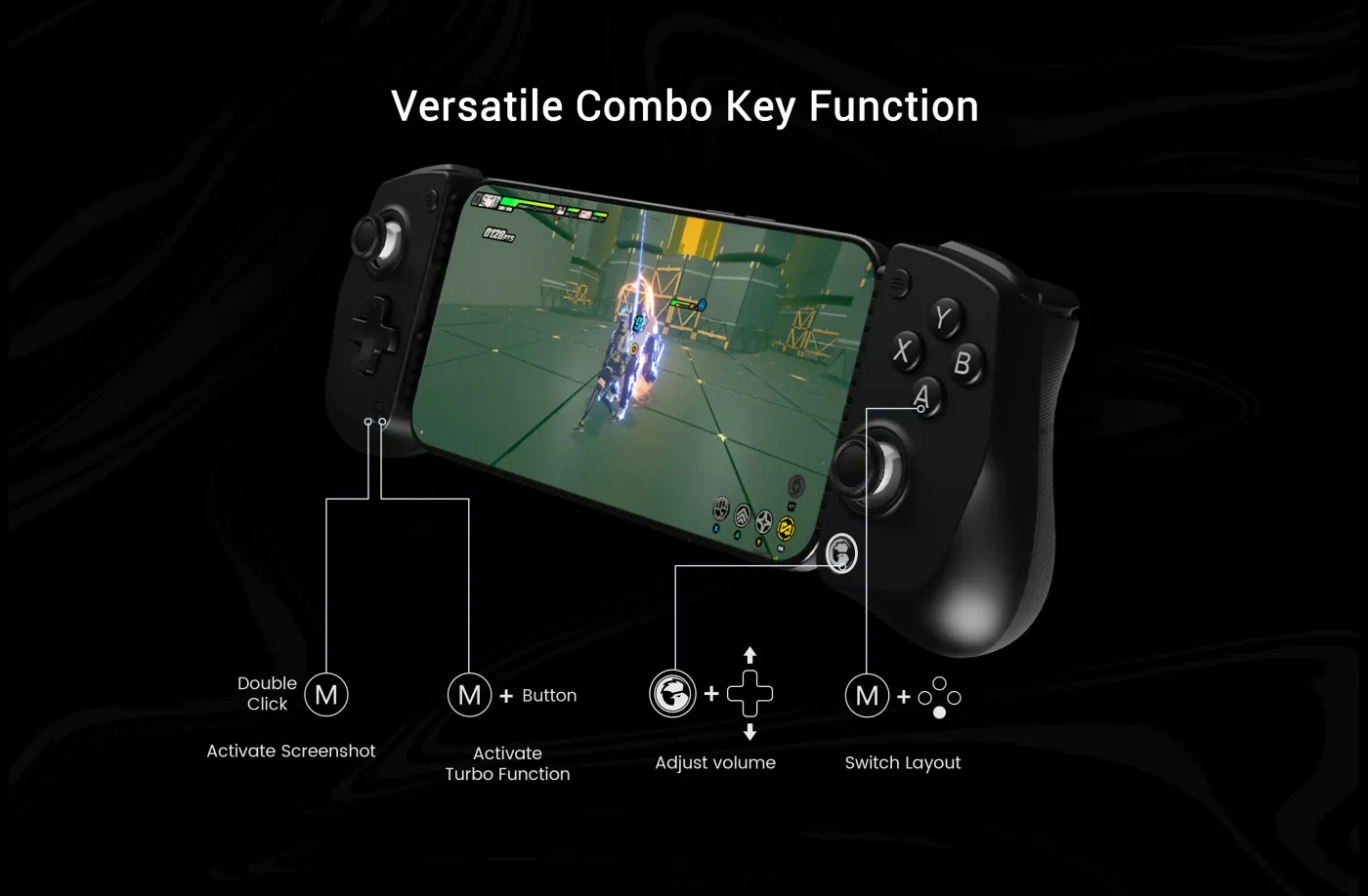 Membrane ABXY buttons and D-pad on the X5 Lite controller