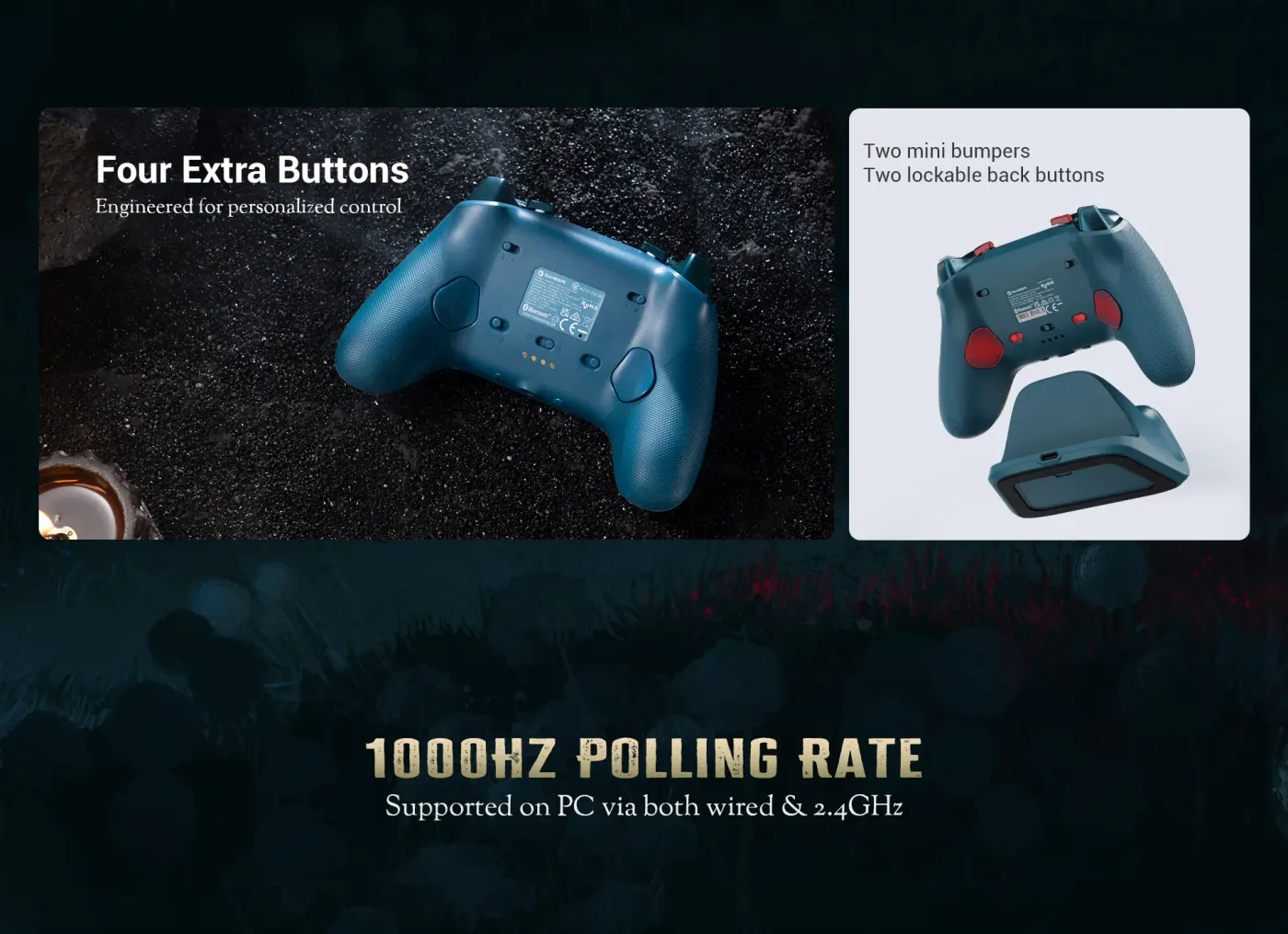 Rumble motors positioned in the grips and triggers of the G7 Pro