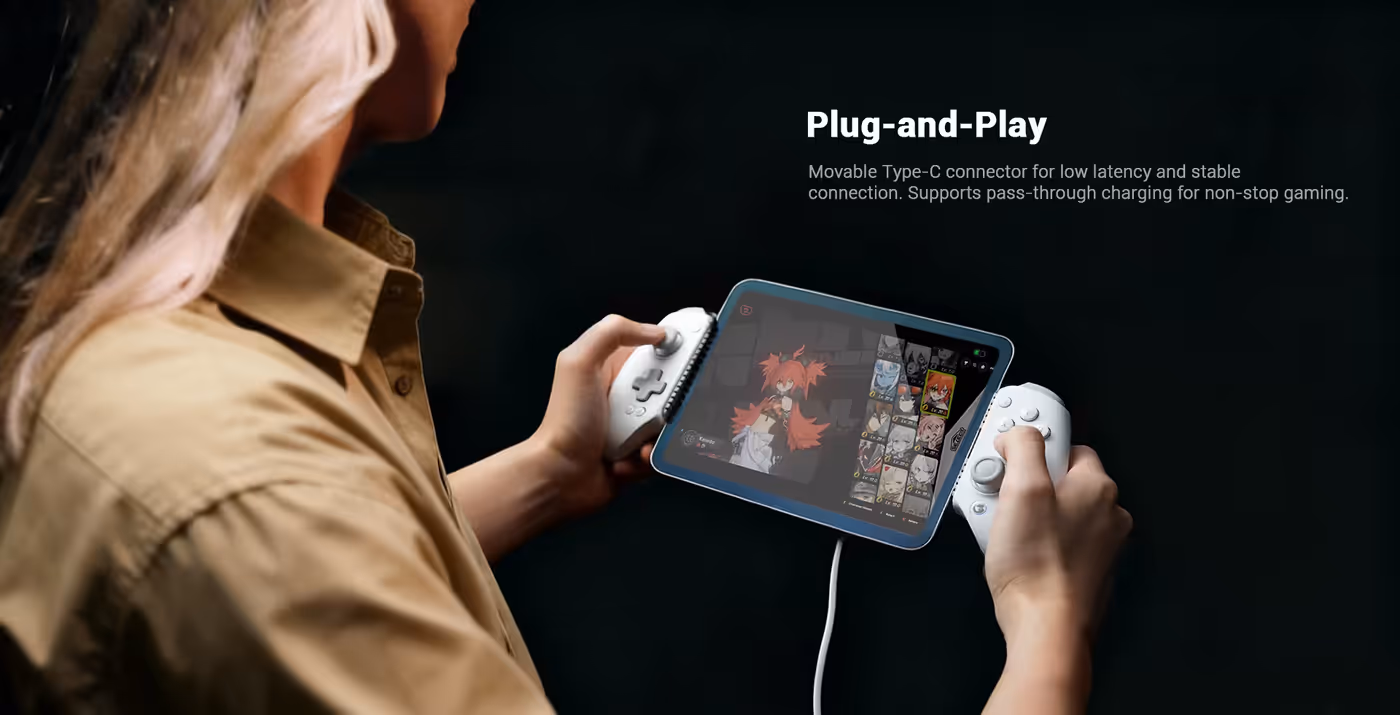 Rear view of the GameSir G8+ showing its two back buttons