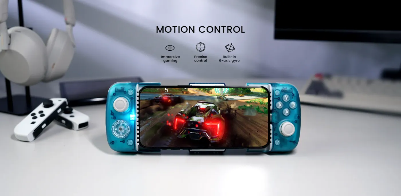 Dual rumble motors inside the grips of the GameSir X3 Pro