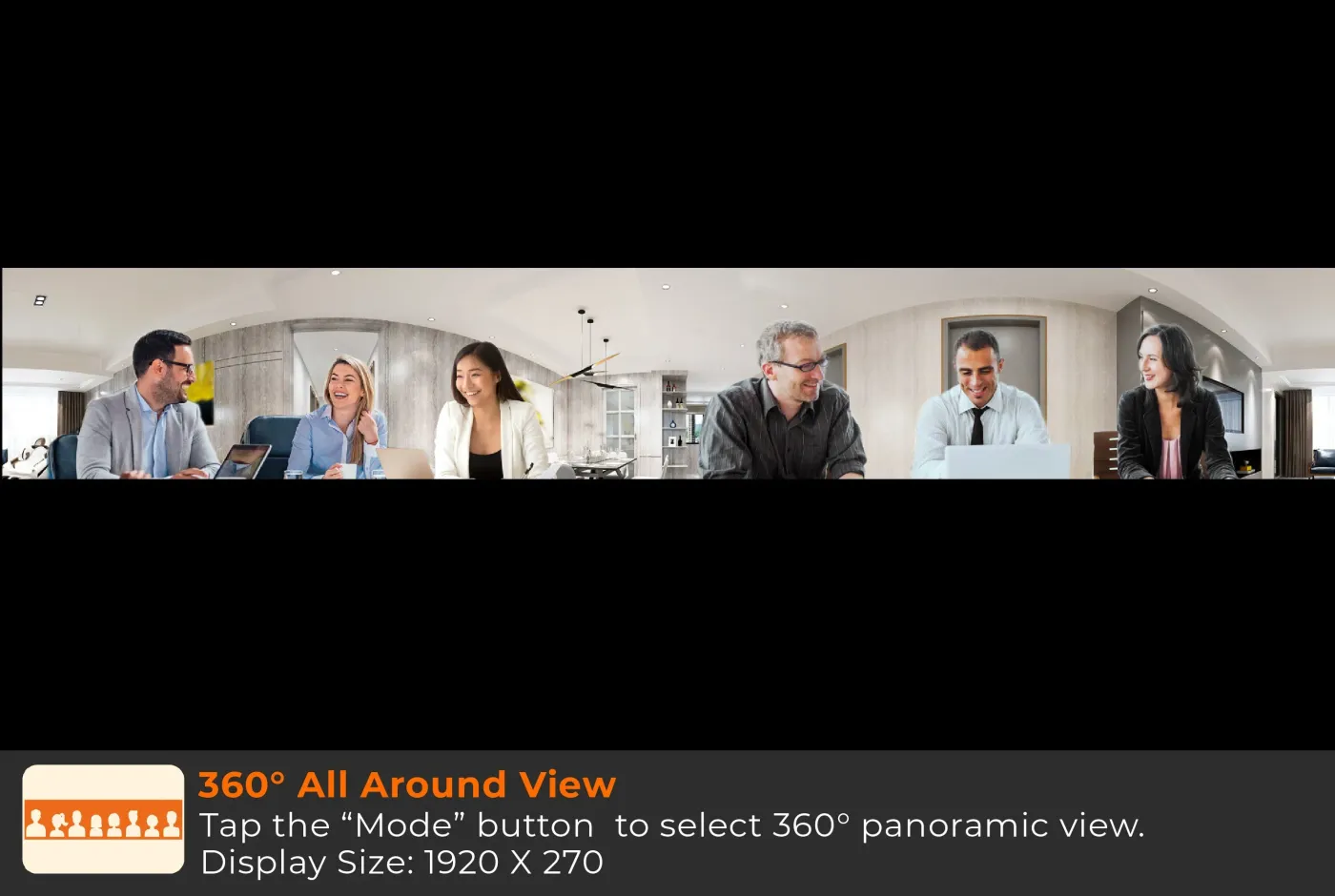 Webcam interface showing six different display modes for versatile viewing