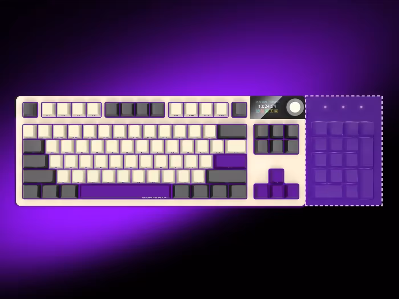 85-key Tenkeyless keyboard layout saving desk space