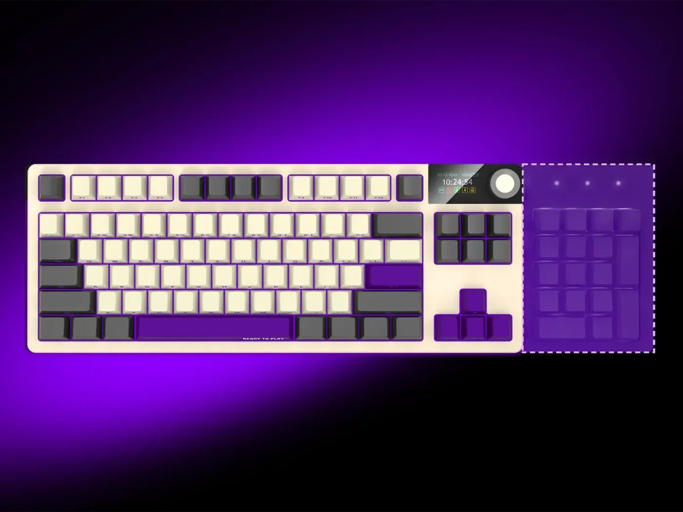 85-key Tenkeyless keyboard layout saving desk space