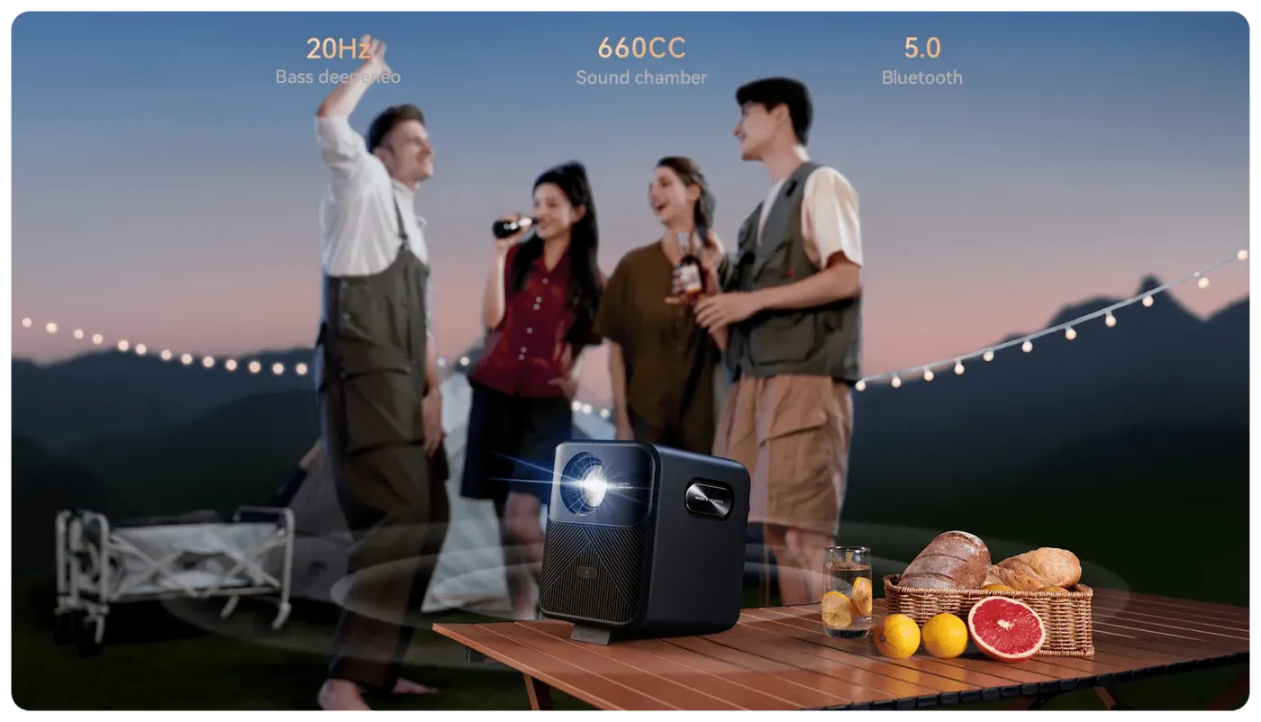 16W dual-speaker system with bass-reflex chamber for immersive audio