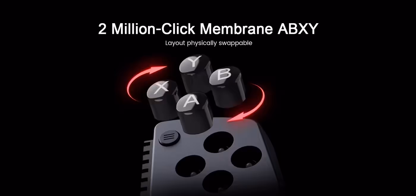 Swappable ABXY buttons on the face of the GameSir X5s