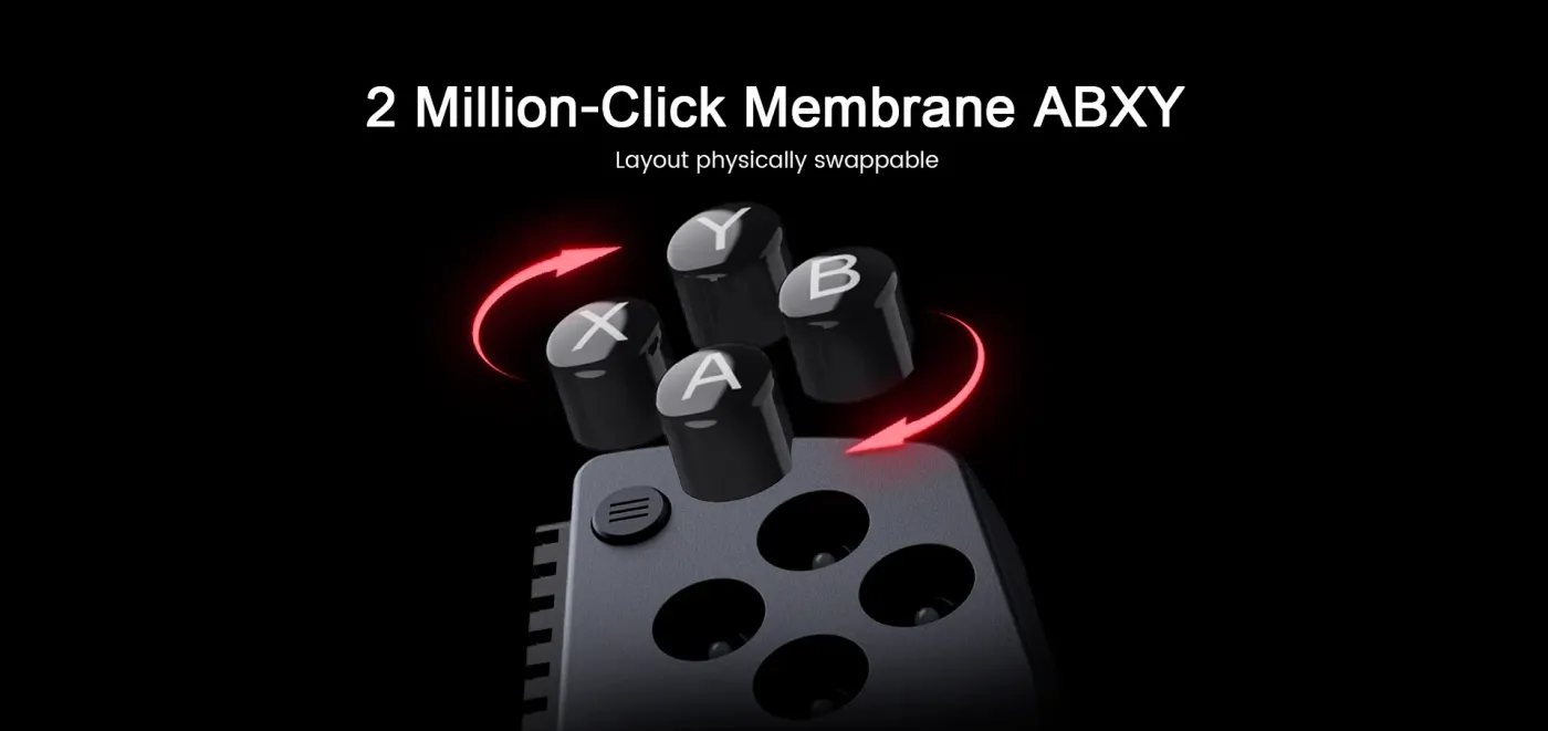 Swappable ABXY buttons on the face of the GameSir X5s