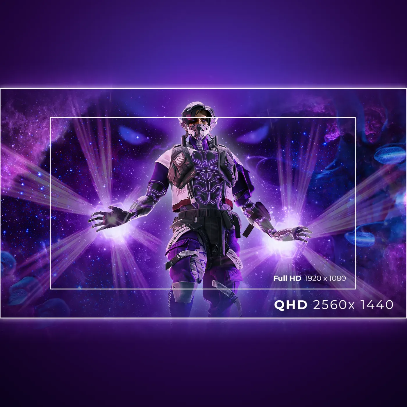 QHD 2560×1440 resolution display showing detailed, crisp gaming visuals