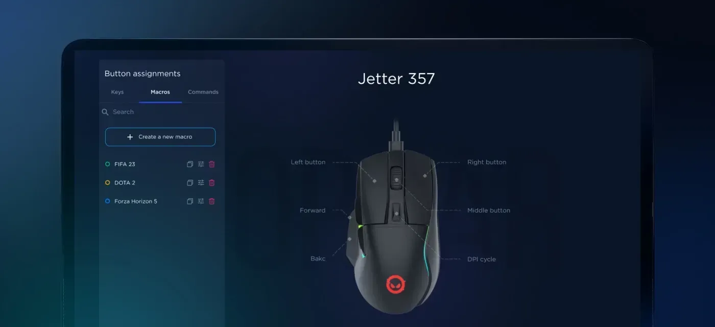 Lorgar Platform software interface for mouse customization