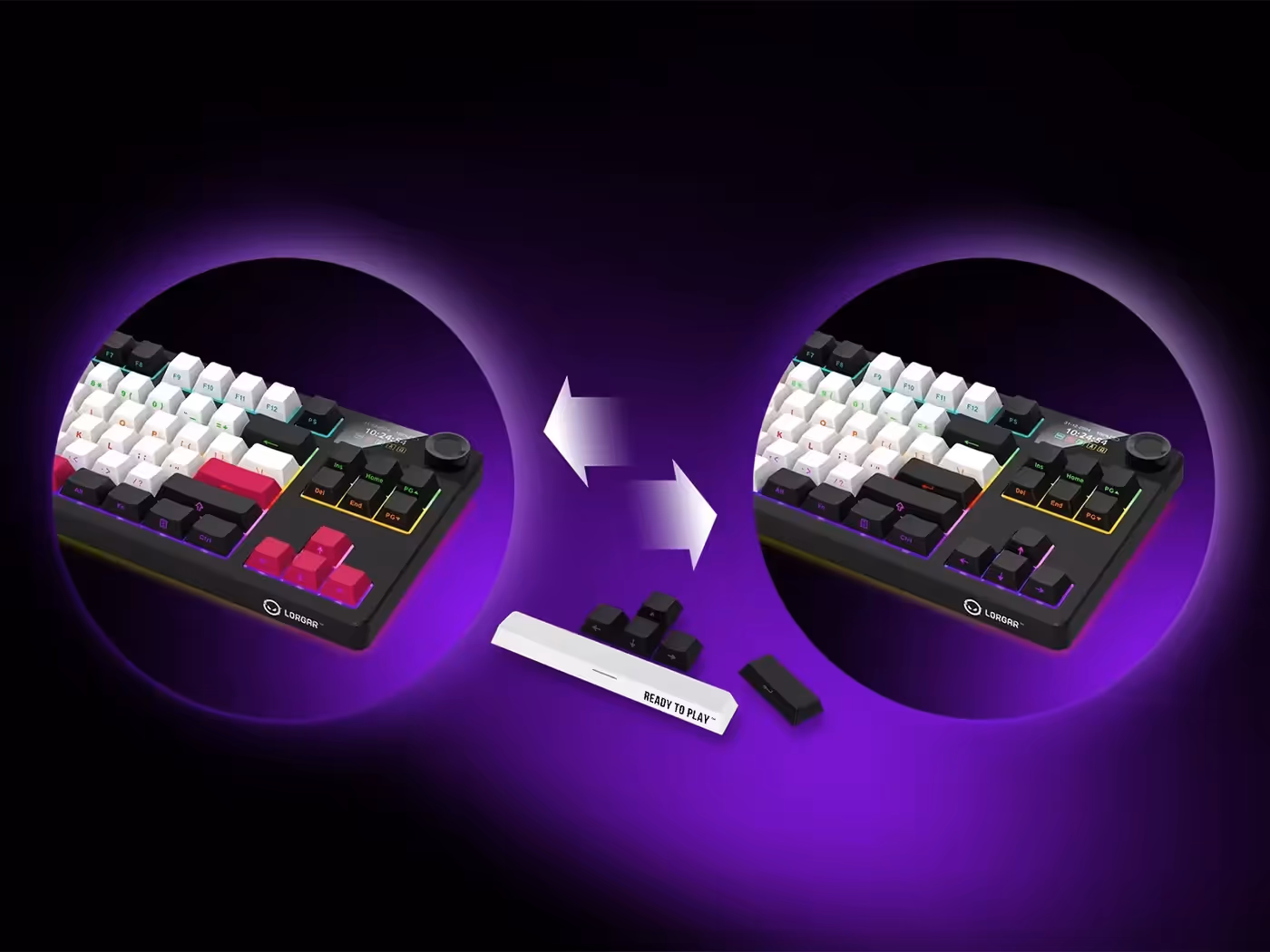 Double-shot PBT keycaps with side-printed legends