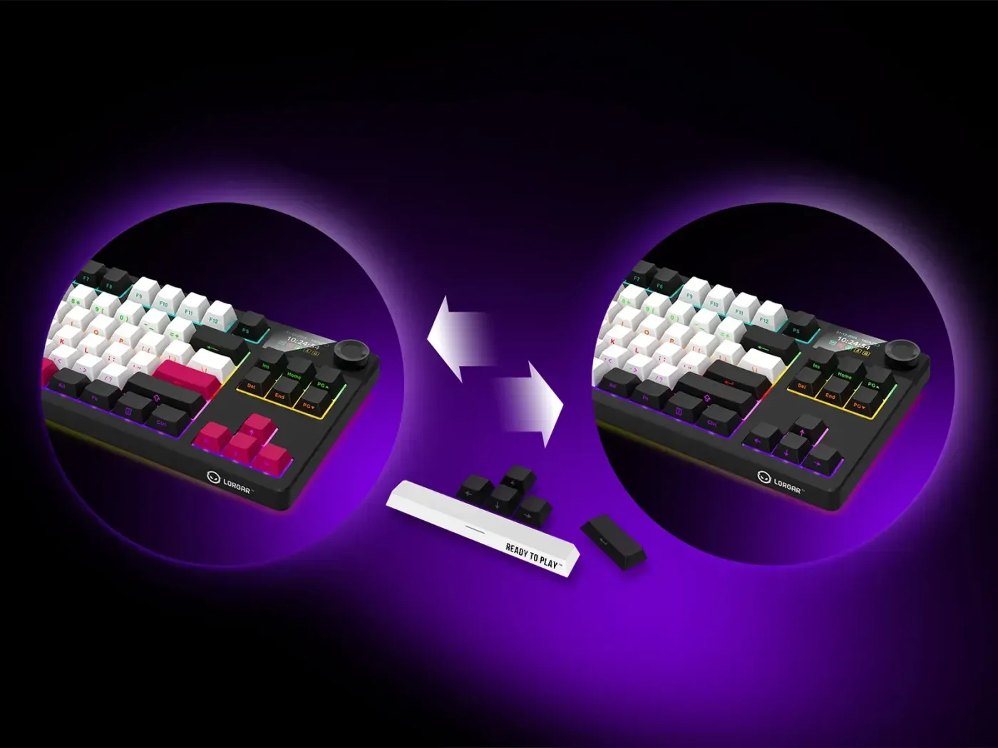 Double-shot PBT keycaps with side-printed legends