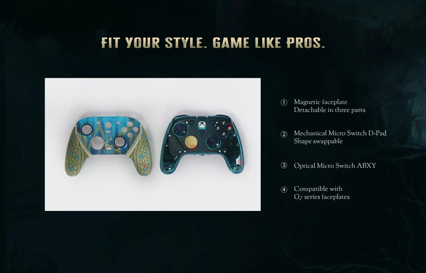 Rear remappable buttons and latches on the G7 Pro WUCHANG Edition