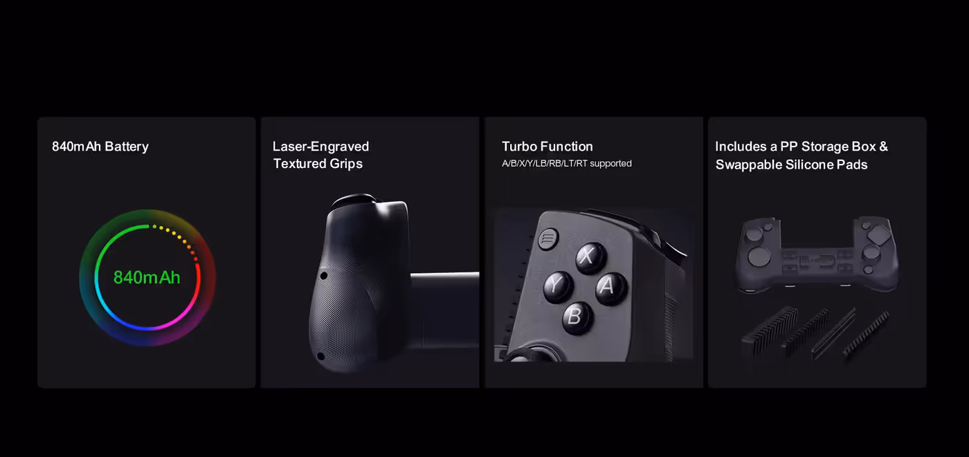 Turbo and function buttons on the GameSir X5s control layout