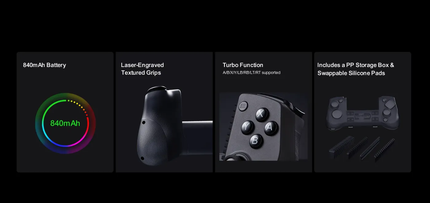 Turbo and function buttons on the GameSir X5s control layout