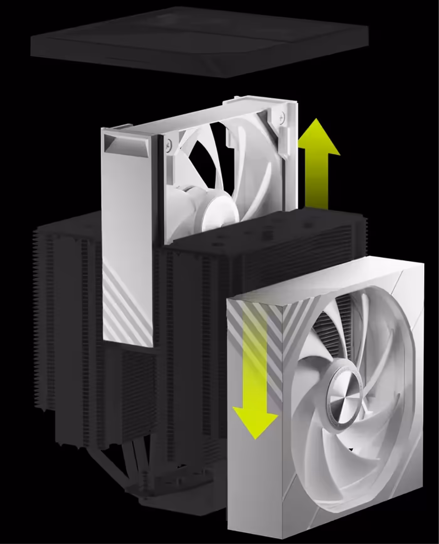Sliding quick-release rail-mounted ROTA fans for easy and safe installation