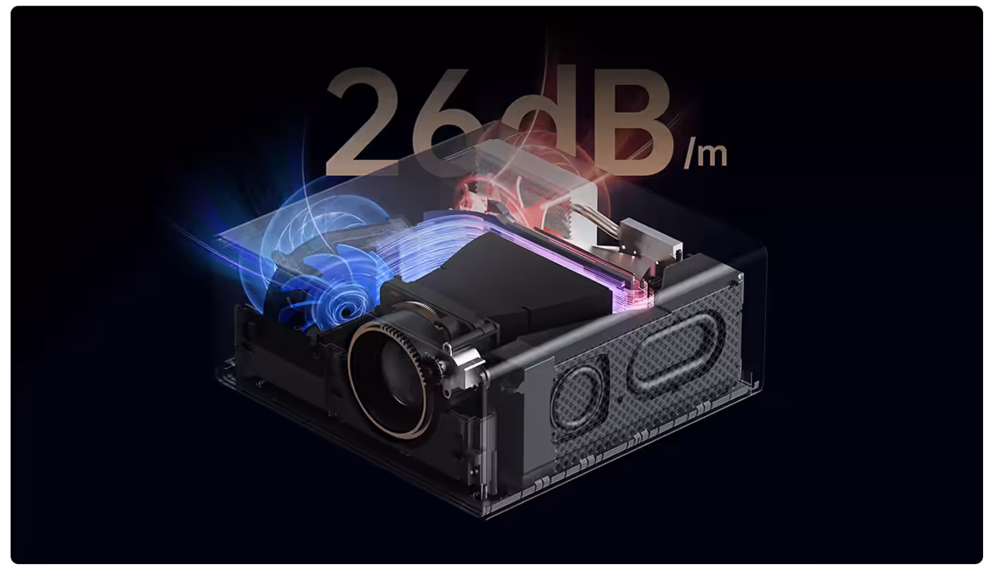 Wanbo projector featuring whisper-quiet cooling technology for undisturbed entertainment