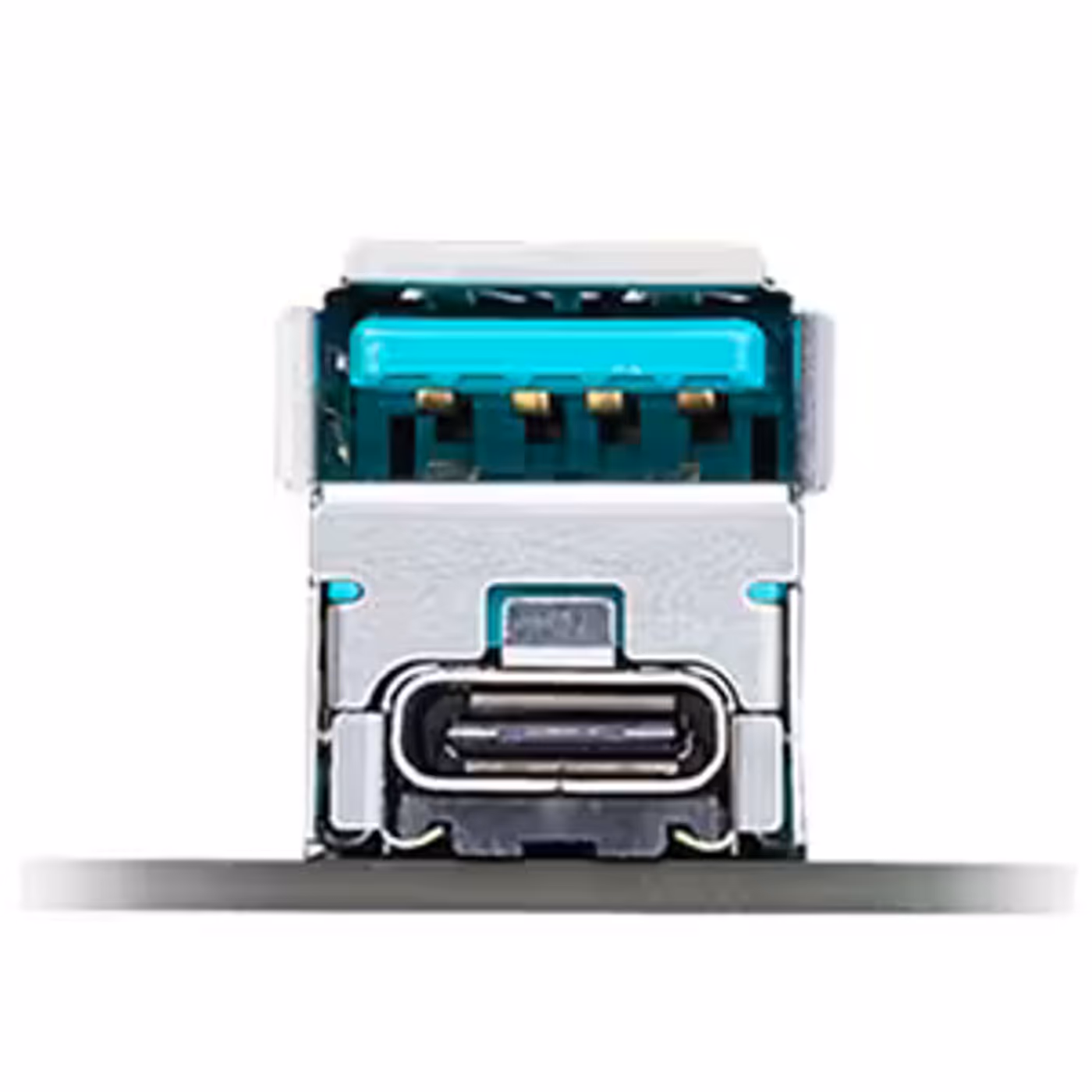 Rear I/O panel showcasing USB 3.2 Gen 2 Type-A and Type-C ports