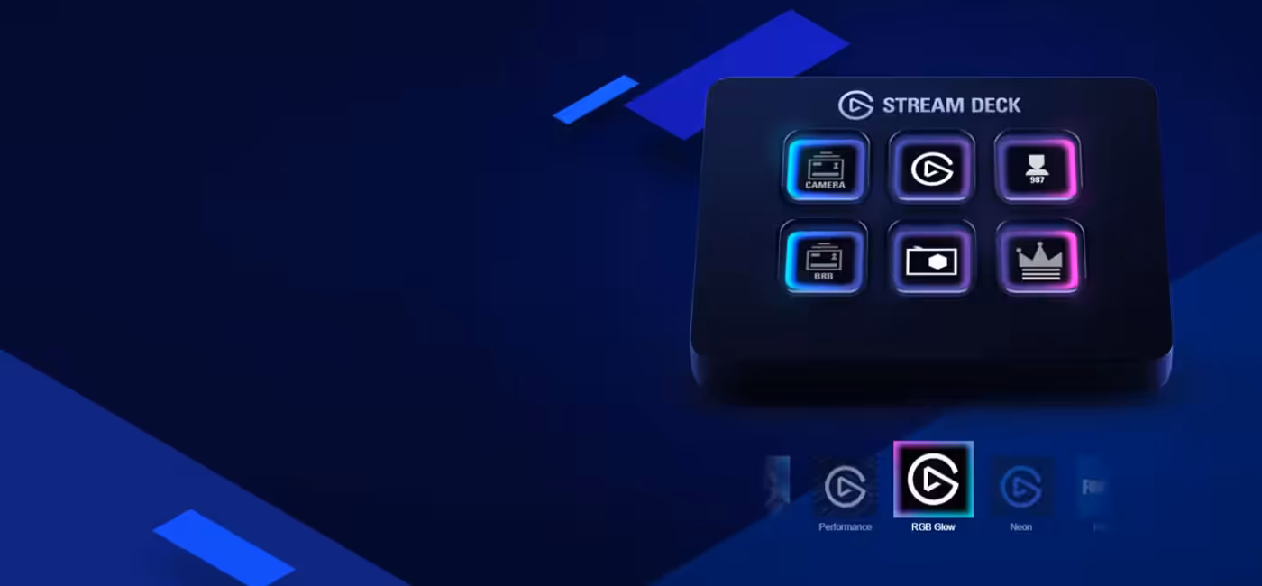 Stream Deck Mini showing a folder of additional actions on its keys