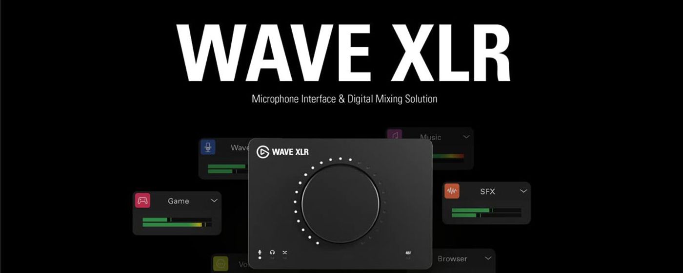 Corsair Elgato Wave XLR compact USB audio interface on a desk