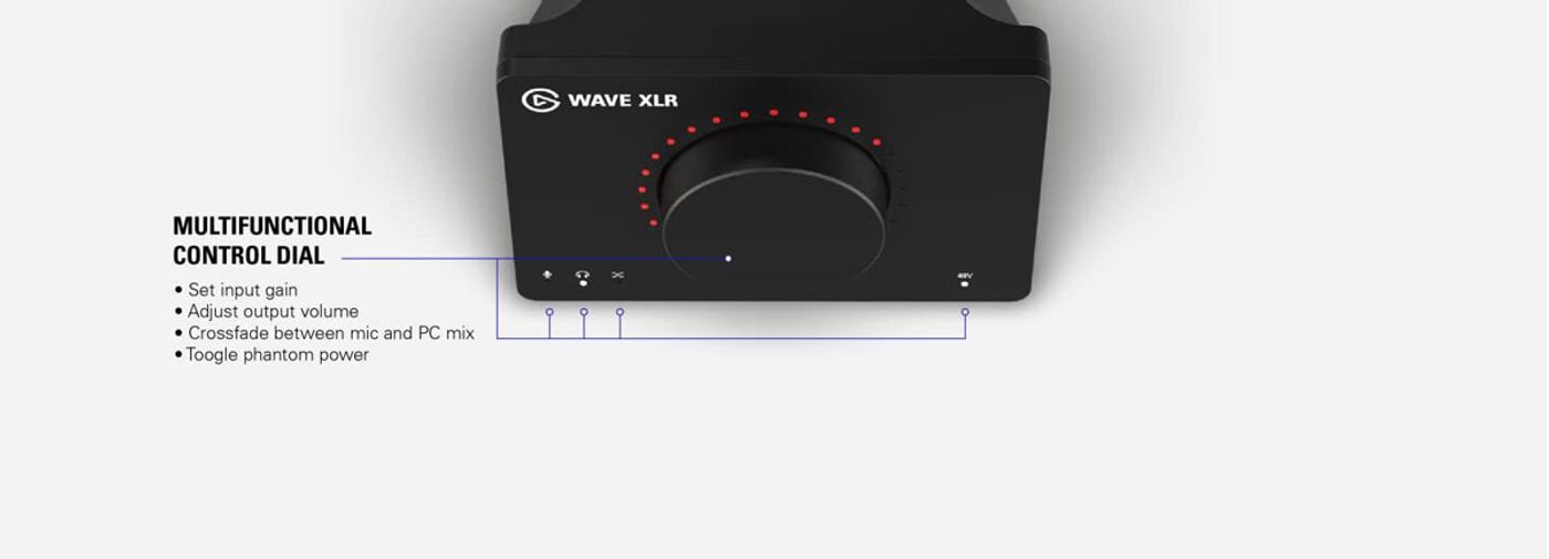 Feature overview of the Corsair Elgato Wave XLR interface