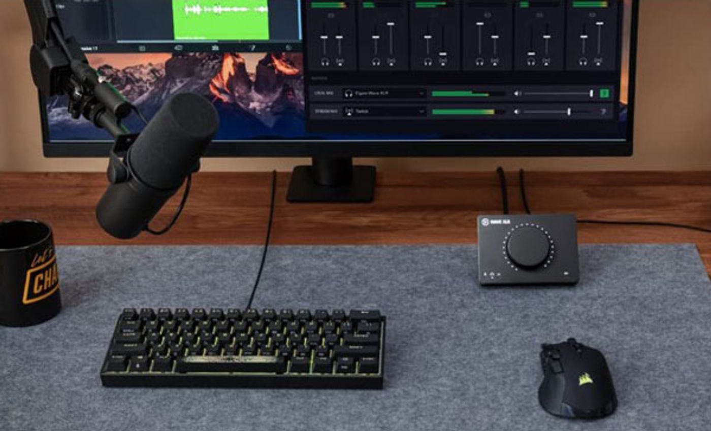 Corsair Elgato Wave XLR gain and phantom power controls