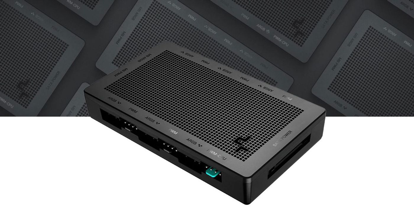 DeepCool SC790 ARGB and PWM fan hub shown with its six fan ports