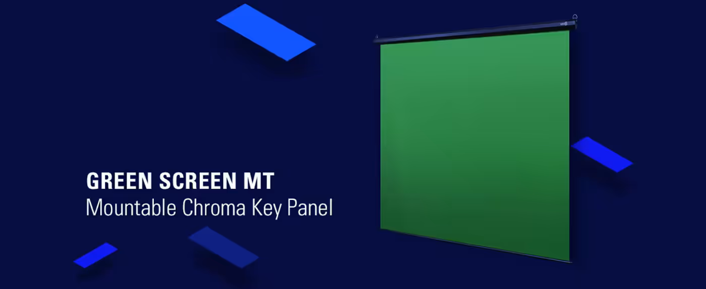 Corsair Elgato Green Screen MT mounted above a streaming desk with the panel lowered