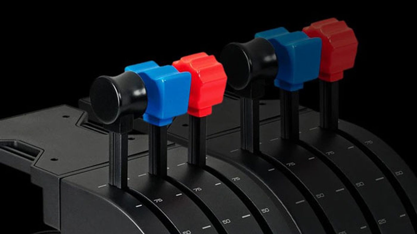 Flight Throttle Quadrant with its three detachable lever knobs