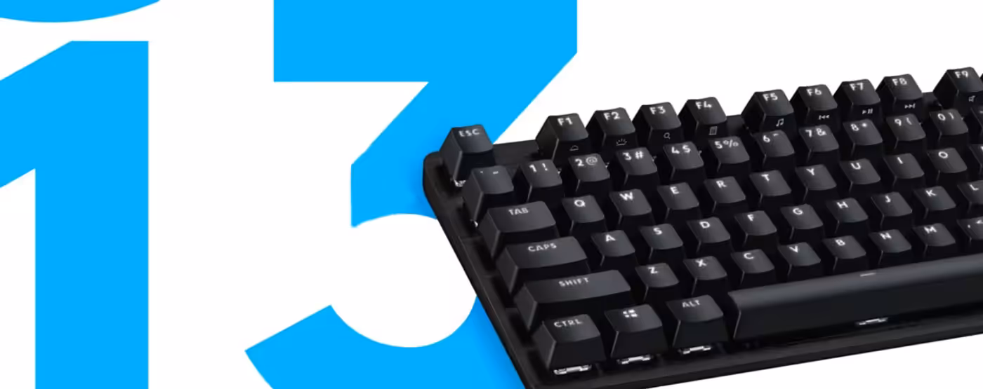 Close view of the PBT keycaps on the Logitech G413 SE