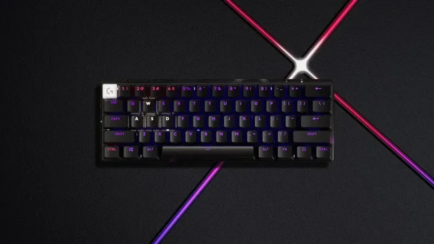 Compact 60% layout design of the Logitech G PRO X 60 gaming keyboard