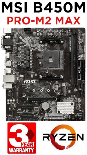 MSI B450M PRO-M2 MAX Ryzen Motherboard