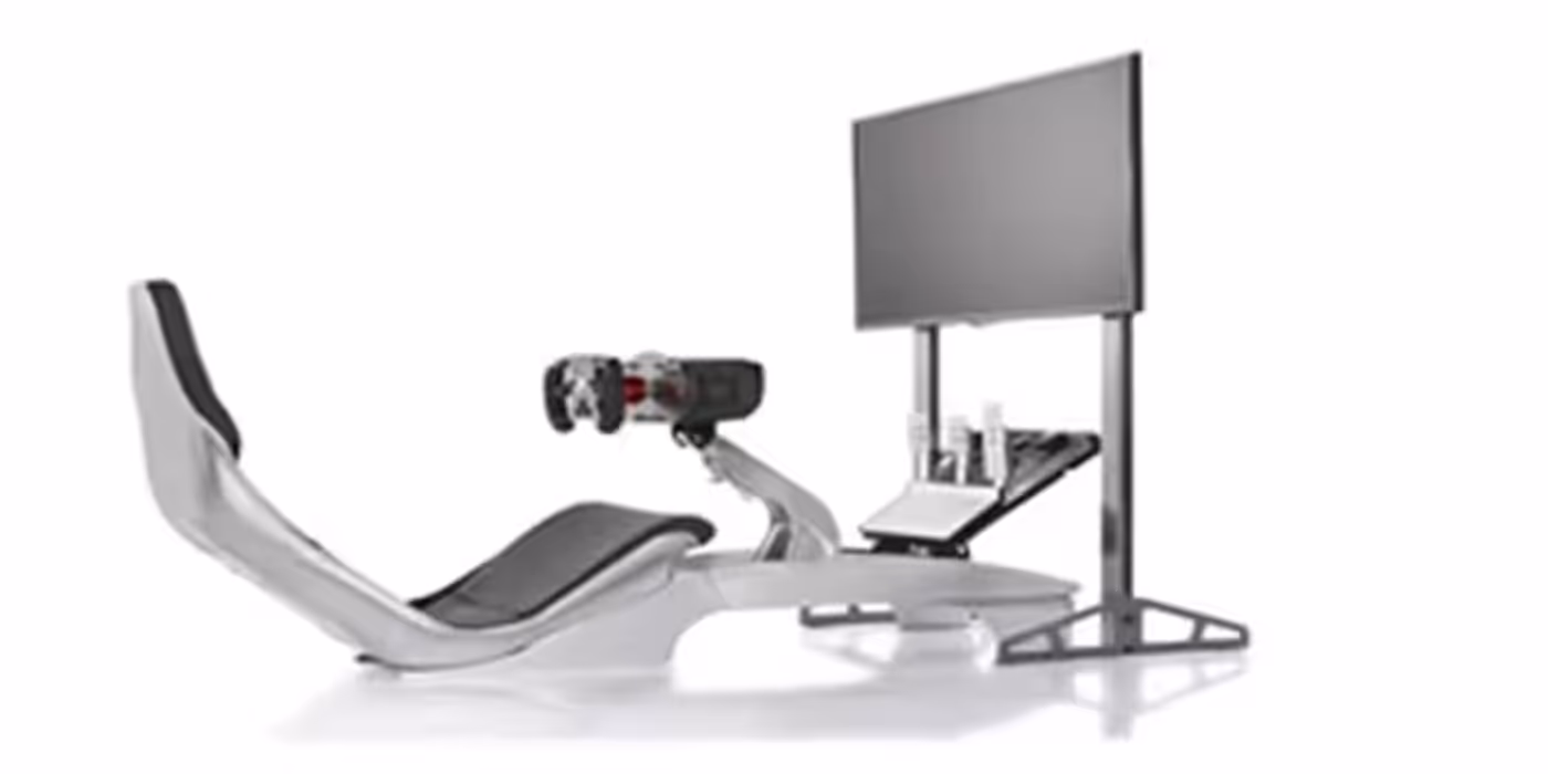Playseat TV Stand Pro paired with a Playseat racing chair in a home setup