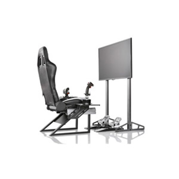Playseat TV Stand Pro with Flight Seat for Combat Flight Simulators Playseat TV Stand Pro supporting flight simulation setup with Air Force Flight Seat